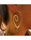 Nowe mody geometryczne Vortex koło zębate spiralne Hoop kolczyki dla kobiet w stylu Vintage Ear Bijoux dynda Brincos Party biżut