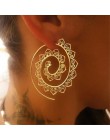 Nowe mody geometryczne Vortex koło zębate spiralne Hoop kolczyki dla kobiet w stylu Vintage Ear Bijoux dynda Brincos Party biżut