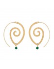 Nowe mody geometryczne Vortex koło zębate spiralne Hoop kolczyki dla kobiet w stylu Vintage Ear Bijoux dynda Brincos Party biżut