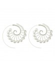 Nowe mody geometryczne Vortex koło zębate spiralne Hoop kolczyki dla kobiet w stylu Vintage Ear Bijoux dynda Brincos Party biżut