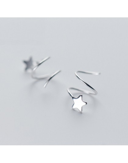 Nowy 100% 925 Sterling Silver damska mała gwiazda serce okrągłe kości ucha ucha klamra pierścień szczelnie zapakowane Mini kolcz
