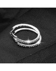 Moda proste Shining kryształ Hoop kolczyki wysokiej jakości kobiety luksusowe Ear Hoop Wedding Party prezent biżuteria akcesoria
