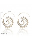 Czechy styl osobowość okrągłe spiralne hoop kolczyki przesadzone kolczyki w kolorze złota dla kobiet biżuteria na uszy na prezen