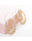 Czechy styl osobowość okrągłe spiralne hoop kolczyki przesadzone kolczyki w kolorze złota dla kobiet biżuteria na uszy na prezen