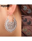 Kolczyki zwisają okrągły czeski Hasp Hollow Hoop styl kobiety elegancki styl projekt Hoop pierścienie klip na chrząstki Punk Ear