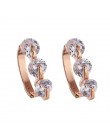 Kolorowe cyrkon Crystal Hoop kolczyki dla kobiet różowe złoto moda biżuteria kolczyki kobiet Brincos ear cuff najwyższej jakości