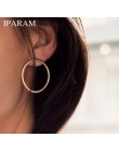 IPARAM nowy prosty koreański moda Aros kolczyki duże koła dla kobiet geometryczne Ear obręcze kolczyk Brincos biżuteria prezent
