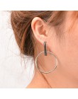 2018 nowy koreański proste Aros Hoop kolczyki dla kobiet geometryczne duże koło ucha Hoop kolczyki Brincos biżuteria XRE01