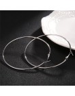 2018 duże koło gładki duży 8 cm 10 cm moda złoto srebro hiperbola Ear metalu Hoop kolczyki kobiety