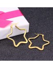 Doreen Box Fashion hollow pięcioramienna gwiazda spłaszczone duży kolczyk ze stali nierdzewnej geometryczne gwiazdy proste kobie