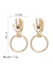 Złoty kolor spersonalizowane Hoop kolczyki dla kobiet mężczyzn w stylu Punk Plam ucha biżuteria Unquie projekt okrągły koło ucha