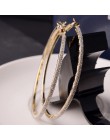 6 CM Hoop okrągły dynda kolczyk biżuteria kobiety kryształ Diamante Rhinestone duży kolczyk @ M23