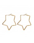 3 rozmiary Handmade moda proste gwiazda Hoop kolczyki dla kobiet oświadczenie złoty srebrny kolor ucha prezenty biżuteria punkow