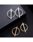 2018 nowy koreański proste Aros Hoop kolczyki dla kobiet geometryczne duże koło ucha Hoop kolczyki Brincos biżuteria kolczyk Par