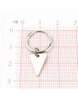 1 para proste modny mały trójkątny wisiorek geometria niekończące się Hoop kolczyki dla kobiet Chic srebrny kolor koło ucha biżu