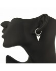 1 para proste modny mały trójkątny wisiorek geometria niekończące się Hoop kolczyki dla kobiet Chic srebrny kolor koło ucha biżu