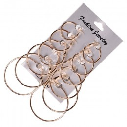 6 par/zestaw hoop kolczyki złoto srebro w stylu Vintage dynda pierścień duże okrągłe kolczyki kobiet biżuteria Steampunk hoop ko