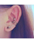 Moda 2 sztuk/zestaw chrząstki Punk Ear spinki do mankietów i staje w sytuacji sam na sam kolczyki nie-Piercing Cross 3 kolor Wra