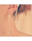 Osobowość liść Tassel klipsy dla kobiet Ear Cuff Bijoux złoto srebro kolor Punk kolczyki Pendientes biżuteria prezent EB667