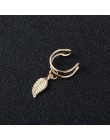 Ear Cuff Wrap kolczyki liście biżuteria Piercing klip na kolczyki trójkąt chrząstka klip Diy ustawienia czarny kolor e0479