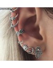 Punk w stylu Vintage klip ucha Pendientes Brinco dziewczyny Bijoux łańcuch Tassel liść nausznica z klipsem kolczyki dla kobiet b