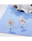 Todorova Korea styl Crystal kwiat wiśni kwiat klip na kolczyki bez Piercing dla dziewczyn Party słodki bez otworu klip do ucha