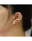 Jiao Yu Gothic Punk kryształowa jaszczurka ucha mankiety dla kobiet złoty kolor srebrne z kryształem górskim zwierząt gekony kli