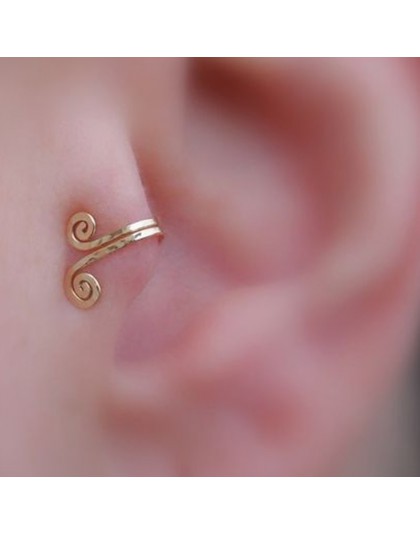 Spersonalizowane BOHO tybet Totem złoto srebro klip ze stopu kolczyk Punk nie Piercing Tragus kolczyk Ear Cuff Brincos 2019 Femm