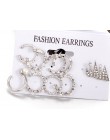 9 sztuk/zestaw Punk symulowane perły kryształowe klipsy dla kobiet czeski srebrny kolor Ear Cuff Brincos moda geometria biżuteri