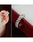 Błyszczące wdzięku kobiety Lady moda srebrny złoty kryształ Rhinestone Ear Cuff Wrap chrząstki klip kolczyk