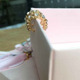 Błyszczące wdzięku kobiety Lady moda srebrny złoty kryształ Rhinestone Ear Cuff Wrap chrząstki klip kolczyk