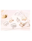 Ear Cuff U gwiazda księżyc kolczyk Punk minimalistyczny kobiety srebrna metalowa klamra fałszywy Piercing klips do ucha bez prze