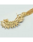 Boho barok długie frędzle ucha nausznica złote łańcuchy duże klipsy dla kobiet modne biżuteria prezent