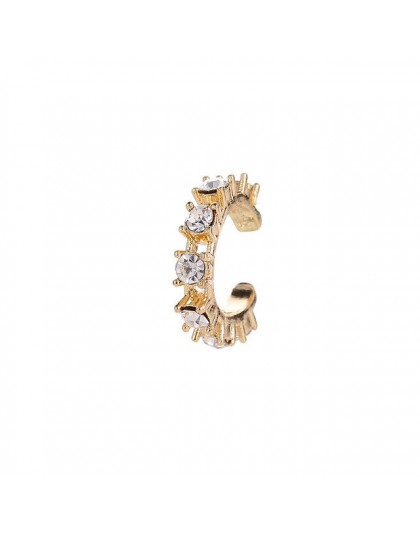 Cyrkon w kształcie litery U łańcuch srebrny kolczyki bez Piercing złoty klips do ucha na kolczyki dla kobiet Ear Cuff biżuteria