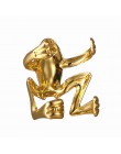 Modna stylowa biżuteria damska zabawne pozłacane nausznice oryginalne złote kolczyki w kształcie żabki