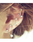 E0497 Boho ucha mankiet Brincos srebrny kolor ucha klipsy zestaw kobiet oświadczenie czechy kryształ Ear Cartilag kolczyki biżut