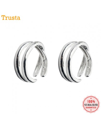 Trusta 2 sztuk 100% 925 Sterling srebrny klip na kolczyki Ear Cuff dla kobiety dziewczyna pani bez Piercing kolczyk biżuteria DS