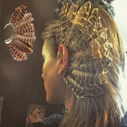 Moda duże pióro Leopard Ear Cuff złoty klipsy dla kobiet mężczyzn ślub bez Piercing Party biżuteria Bijoux Za kolczyki