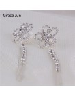 Grace Jun New Arrival Rhinestone kryształowe Tassel klip na kolczyki nie przebite dla dziewczyna Party nie muszka do uszu kolczy