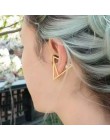 2018 nowy punk zamek w stylu unisex hollow faux perła otwarte ear cuff jednego trójkąta kolczyki boucles d'oreilles