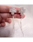 Grace Jun New Arrival Rhinestone kryształowe Tassel klip na kolczyki nie przebite dla dziewczyna Party nie muszka do uszu kolczy