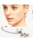 Mossovy kotwica Silver Tassel kolczyki dla kobiety Ear Cuff biżuteria klip Earless Hole kolczyki dla kobiet Boucle D'oreille Fem