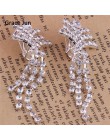 Grace Jun New Arrival Rhinestone kryształowe Tassel klip na kolczyki nie przebite dla dziewczyna Party nie muszka do uszu kolczy