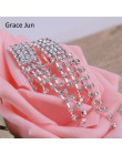 Grace Jun New Arrival Rhinestone kryształowe Tassel klip na kolczyki nie przebite dla dziewczyna Party nie muszka do uszu kolczy