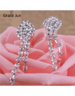 Grace Jun New Arrival Rhinestone kryształowe Tassel klip na kolczyki nie przebite dla dziewczyna Party nie muszka do uszu kolczy