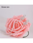 Grace Jun New Arrival Rhinestone kryształowe Tassel klip na kolczyki nie przebite dla dziewczyna Party nie muszka do uszu kolczy