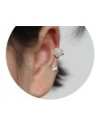 Koreański wiśni motyl węzeł bez klips do przebitego ucha kobiece niewidoczne kolczyki z kryształ U klip LM-C269