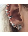 8 sztuk/zestaw Boho kobiety Punk Kolczyki liść Earcuff Hamsa ucha klipsy bez Piercing w stylu Vintage Kolczyki metalowe Boucle D