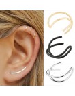 1 pc krzyż liść ucha klip Cuff Wrap fałszywe kolczyki Hoop nie Piercing klips do chrząstki ucha w kształcie litery U kolczyki be