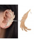 2015 Hot moda pojedyncze dziewczyna kolczyki do uszu 1 PC anioł skrzydła z piór złote ucho spinki do włosów dla kobiet lewego uc